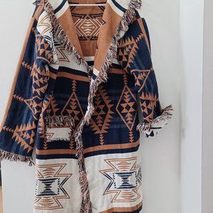 Aztec coat with fringes